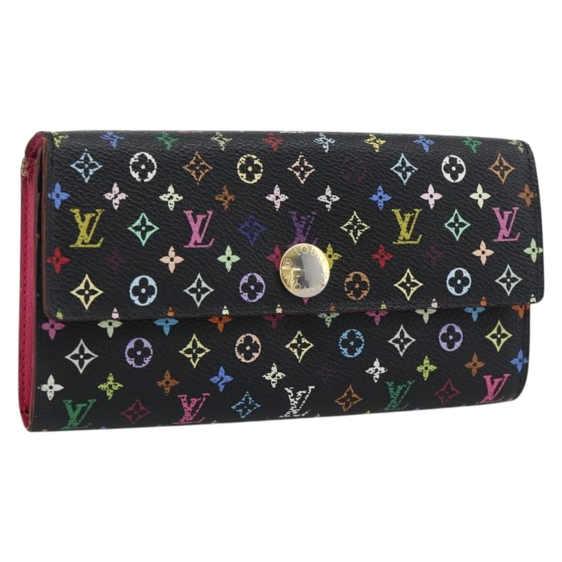 Louis Vuitton M60668 Sarah long wallet in black multicolor canvas: Louis Vuitton M60668 Sarah long wallet in black multicolor canvas Louis Vuitton Portefeuille Sarah long wallet in Monogram Multicolor canvas with a black and Grenard colorway. This women's wallet was 