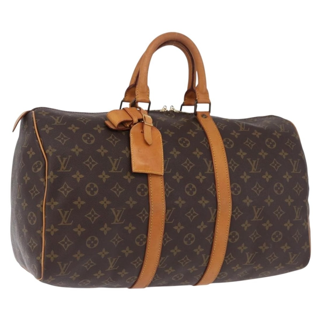 Louis Vuitton M41428 Keepall 45 Monogram Canvas Boston Bag: Louis Vuitton M41428 Keepall 45 Monogram Canvas Boston Bag Louis Vuitton Keepall 45 Boston bag in Monogram canvas, made in France. This women's bag includes a dust bag, name tag, and Powanie. Conditio