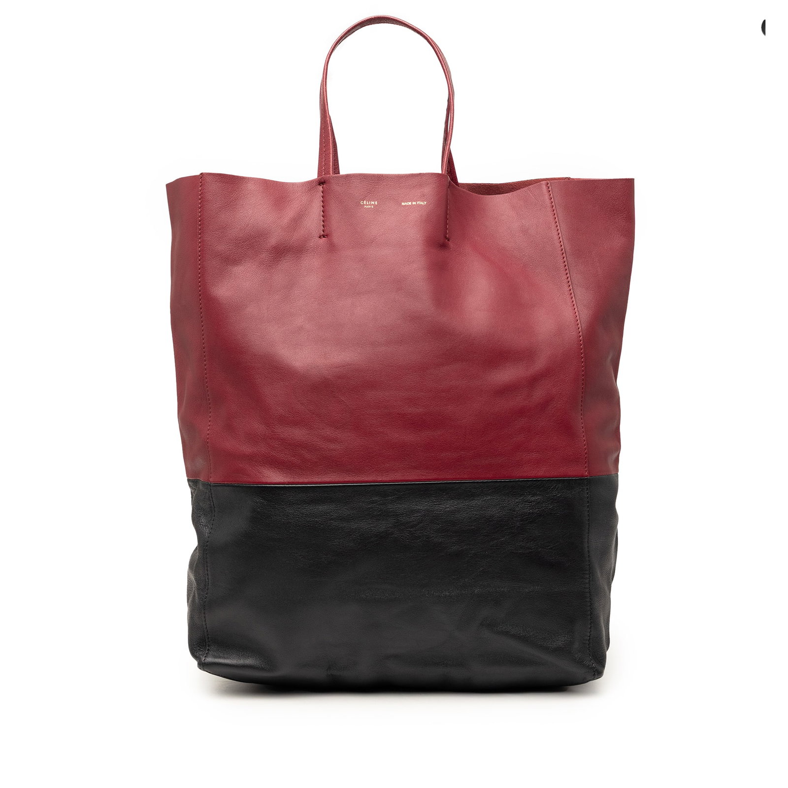 Celine Vertical Cabas Bicolor Lambskin Leather Tote Bag (1 of 9)