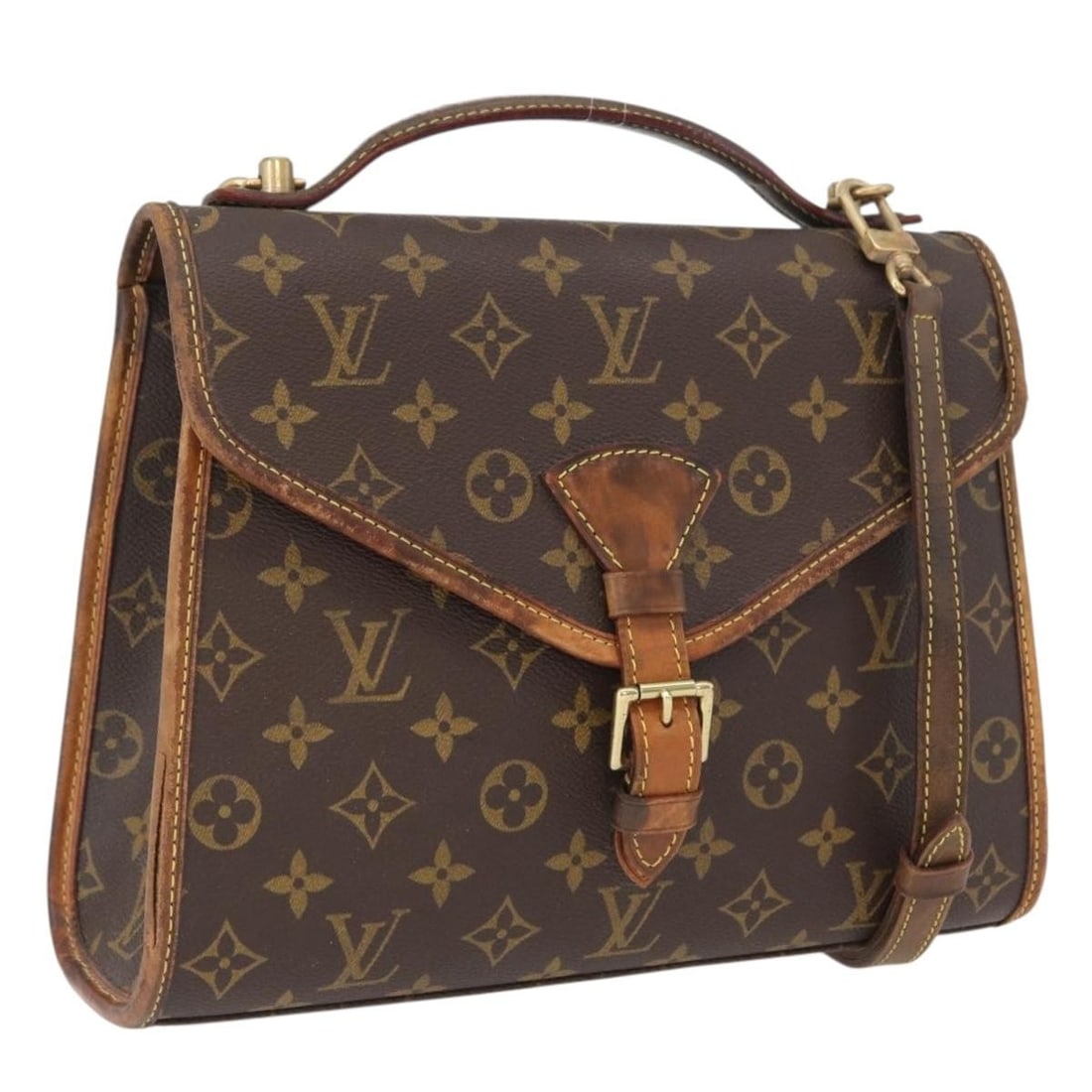 Louis Vuitton Bel Air Monogram Canvas 2way Hand Bag M51122: Louis Vuitton Bel Air Monogram Canvas 2way Hand Bag M51122 Louis Vuitton Bel Air 2-way handbag in Monogram canvas with a structured silhouette and included shoulder strap. Made in France, this women's