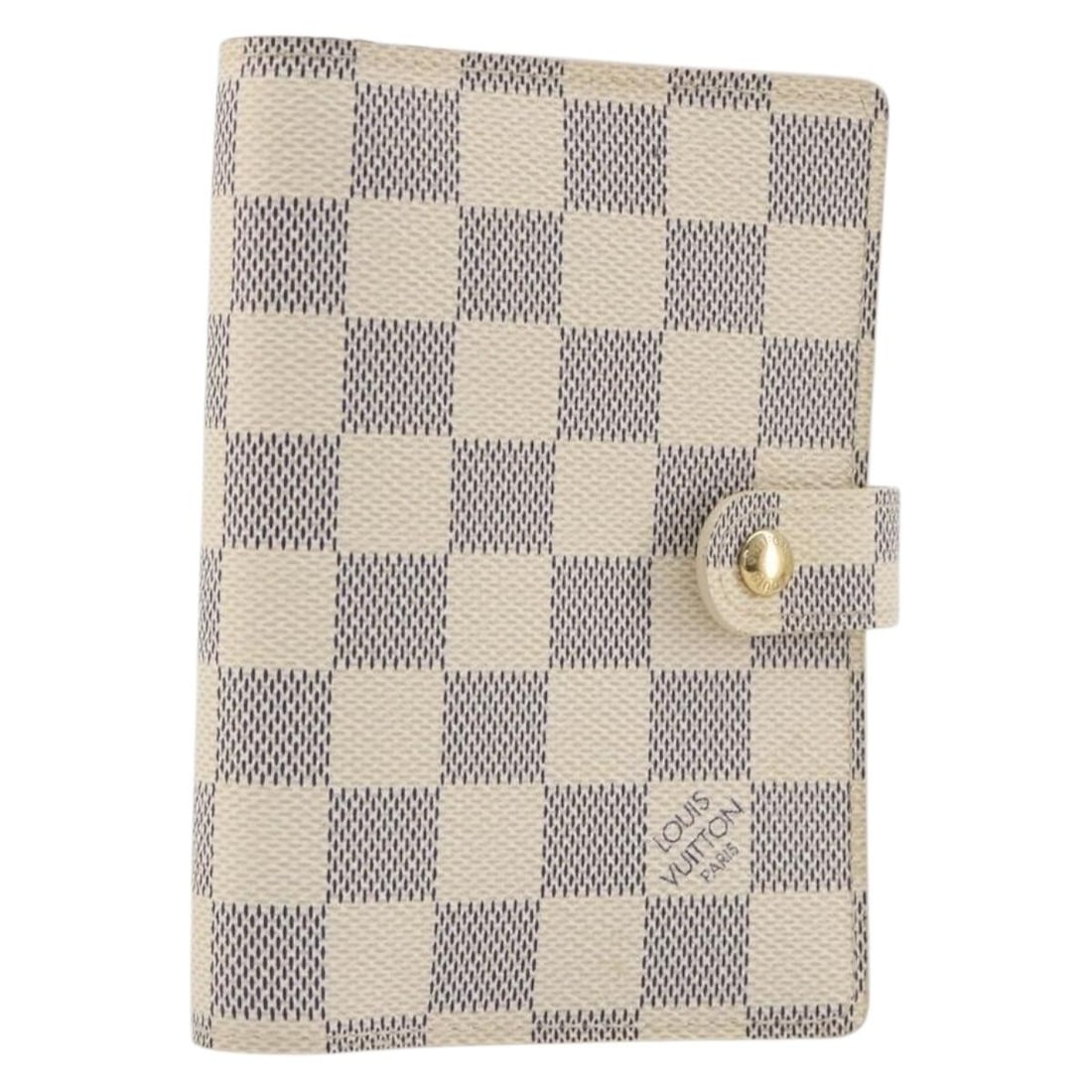 Louis Vuitton R20706 Damier Azur PM Agenda Cover: Louis Vuitton R20706 Damier Azur PM Agenda Cover Louis Vuitton Damier Azur Agenda PM day planner cover in Damier Azur canvas. This compact planner cover is made in Spain and includes a dust bag and it