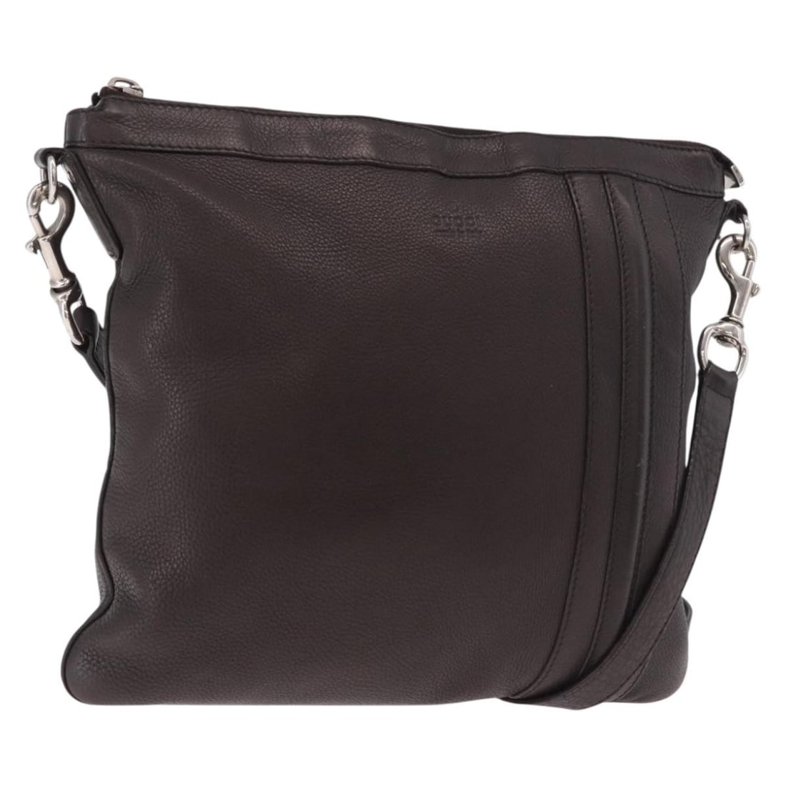 Gucci 233329 Brown Leather Shoulder Bag Silver Tone: Gucci 233329 Brown Leather Shoulder Bag Silver Tone Gucci women's shoulder bag in brown leather with silver-tone accents. This repainted bag is made in Italy and is offered as the item only; box and d