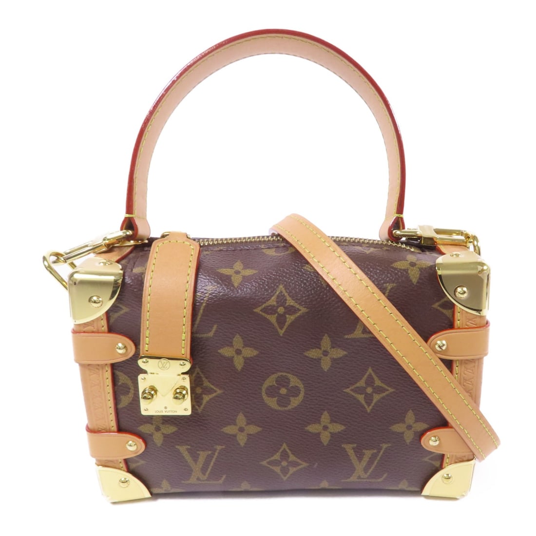 Louis Vuitton Side Trunk PM M46815 Monogram 2way Shoulder Bag: Louis Vuitton Side Trunk PM M46815 Monogram 2way Shoulder Bag Louis Vuitton Side Trunk PM 2-way shoulder bag in brown Monogram PVC coated canvas. This women's bag features a structured trunk-inspired 