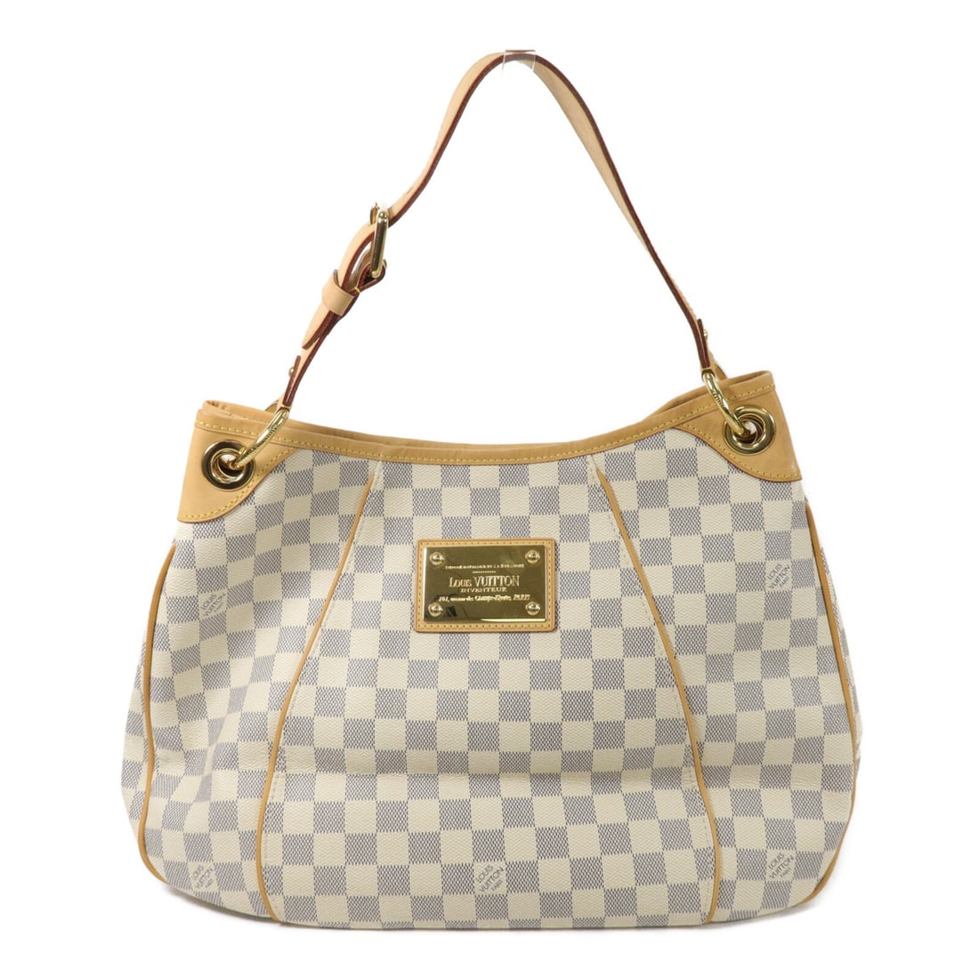 Louis Vuitton Galliera PM N55215 Damier Azur Shoulder Bag: Louis Vuitton Galliera PM N55215 Damier Azur Shoulder Bag Louis Vuitton Galliera PM shoulder bag in Damier Azur PVC coated canvas with a white exterior. This women's shoulder bag features an interior 