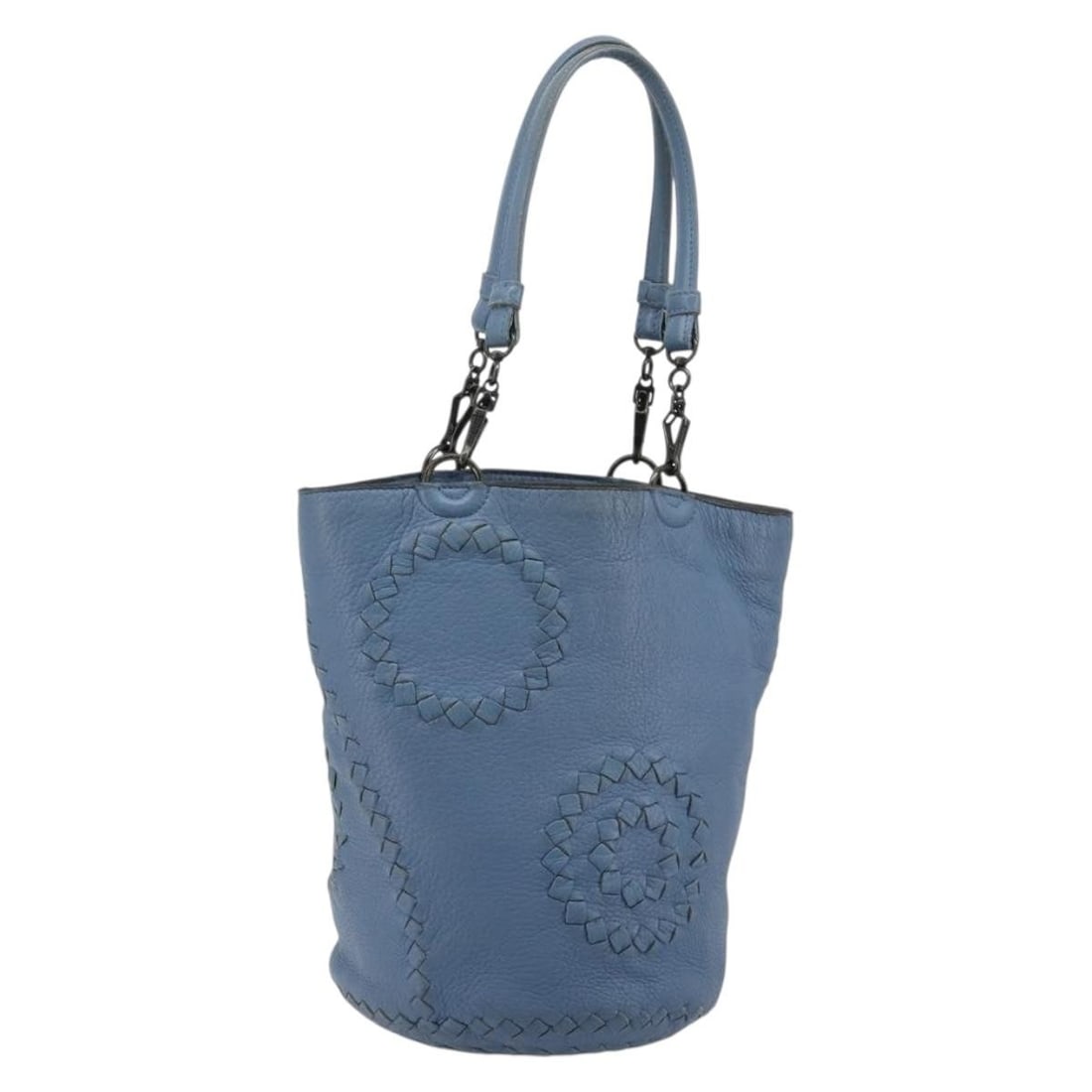 Blue Leather Tote Bag Bottega Veneta Intrecciato 194900: Blue Leather Tote Bag Bottega Veneta Intrecciato 194900 Bottega Veneta Intrecciato tote bag in blue leather. This women's tote is made in Italy and comes as the bag only; box and dust bag are not incl