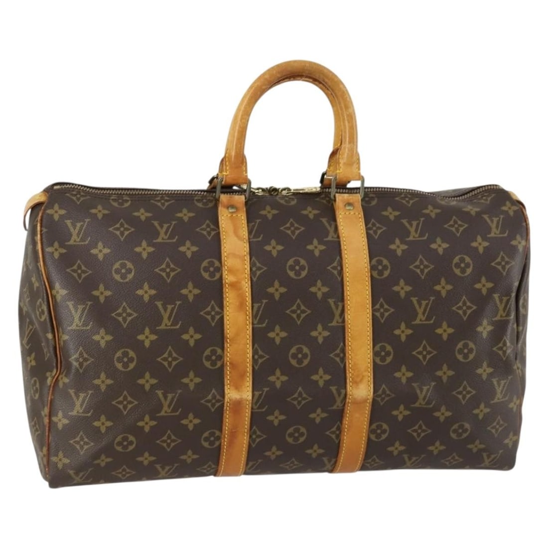Louis Vuitton M41428 Keepall 45 Monogram Canvas Boston Bag: Louis Vuitton M41428 Keepall 45 Monogram Canvas Boston Bag Louis Vuitton Keepall 45 Boston bag in Monogram canvas, model M41428, made in France. This women's bag is offered without the original box or