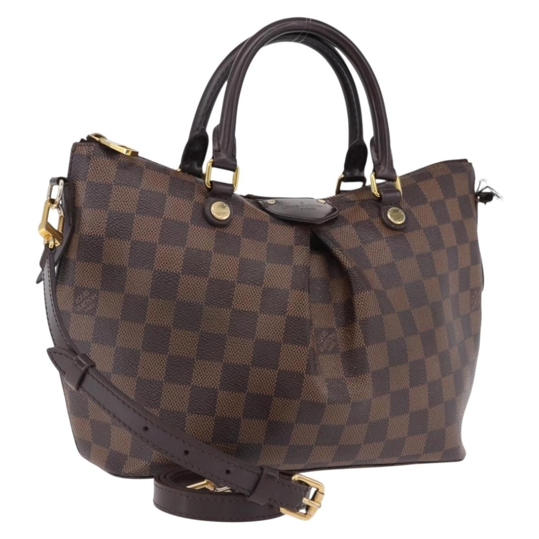 Louis Vuitton Sienna PM Damier Ebene Canvas Shoulder Bag N41545: Louis Vuitton Sienna PM Damier Ebene Canvas Shoulder Bag N41545 Louis Vuitton Sienna PM shoulder bag in Damier Ebene canvas. This women's bag includes a shoulder strap and is made in France. It shows 