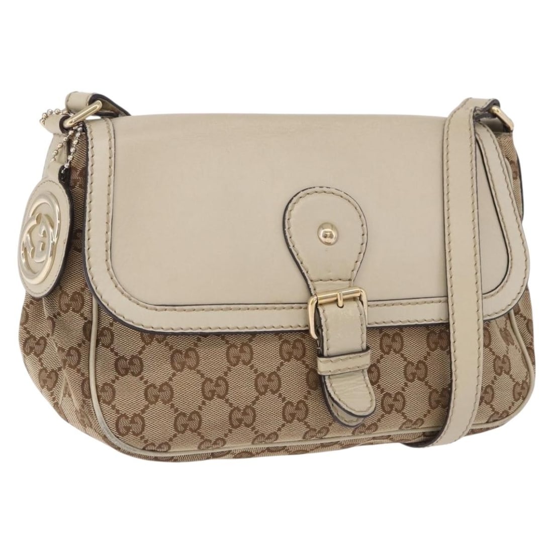Gucci 308452 GG Canvas Shoulder Bag in Beige Gold: Gucci 308452 GG Canvas Shoulder Bag in Beige Gold Authentic Gucci shoulder bag in beige and gold GG canvas. This women's bag features a classic shoulder bag silhouette and includes only the item shown