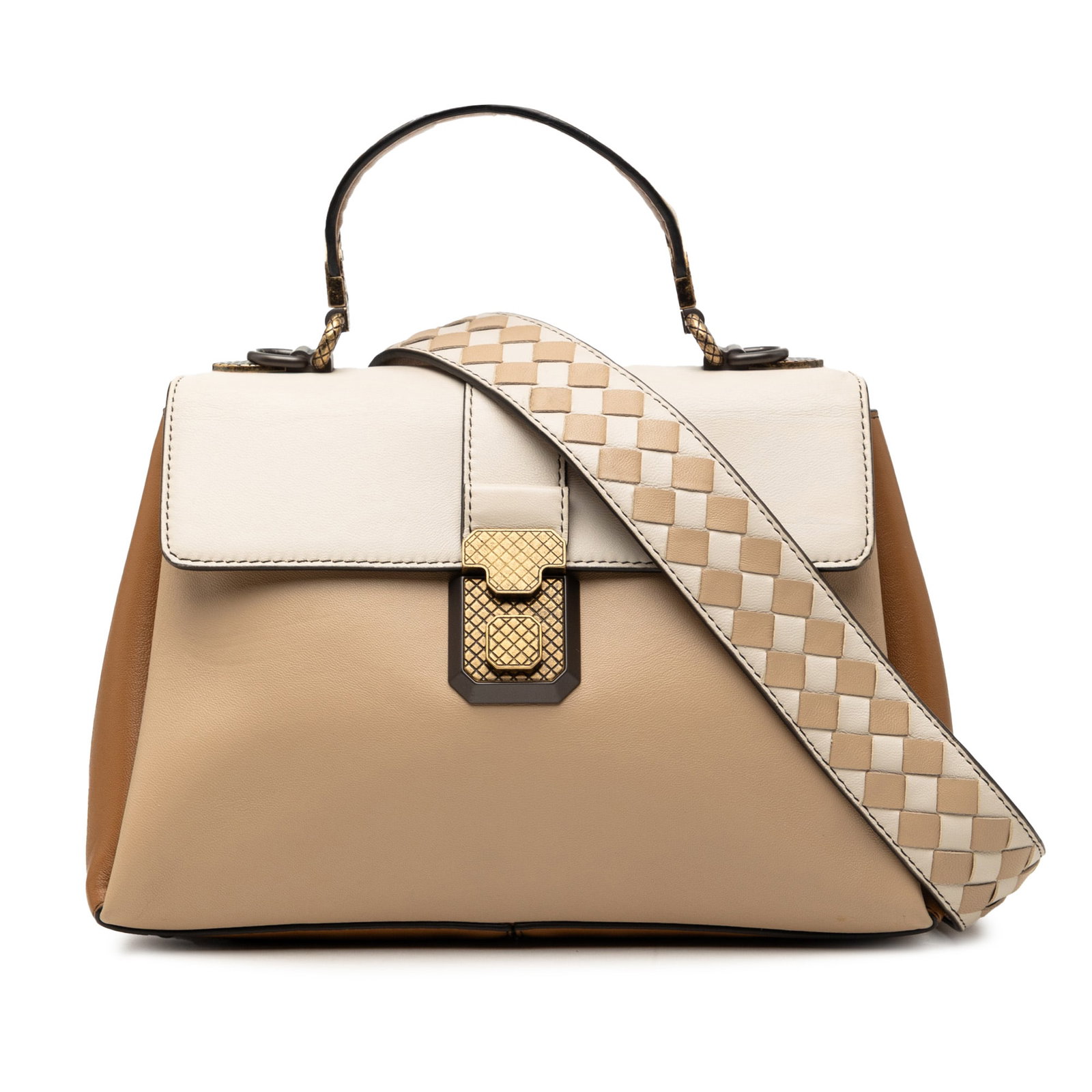 Bottega Veneta Piazza Small Tricolor Nappa Leather Satchel (1 of 7)