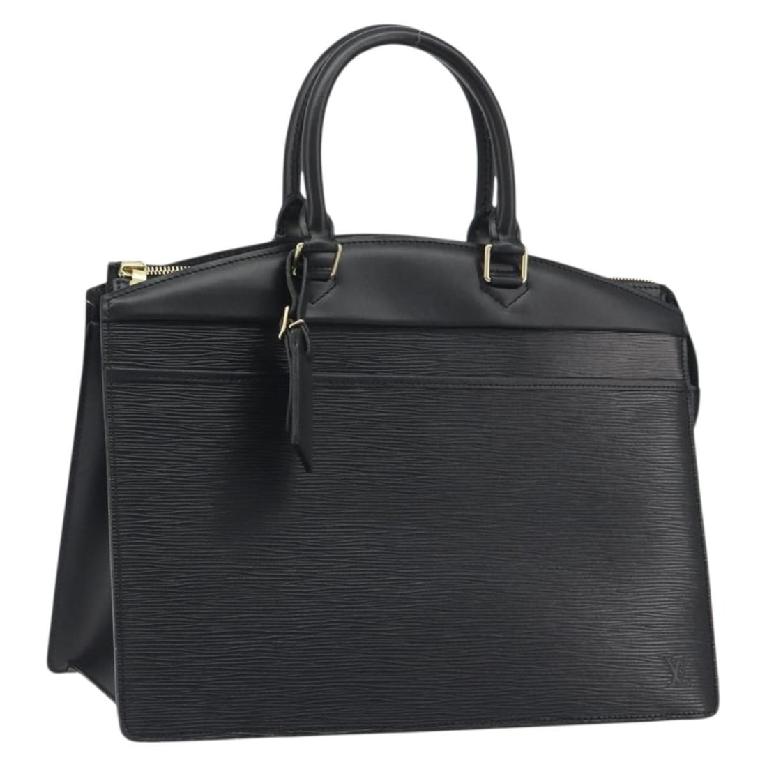 Louis Vuitton M48182 Riviera Black Epi Leather Handbag: Louis Vuitton M48182 Riviera Black Epi Leather Handbag Louis Vuitton Riviera handbag in black Epi leather with structured top handles and a name tag accessory. This women's handbag was made in France 