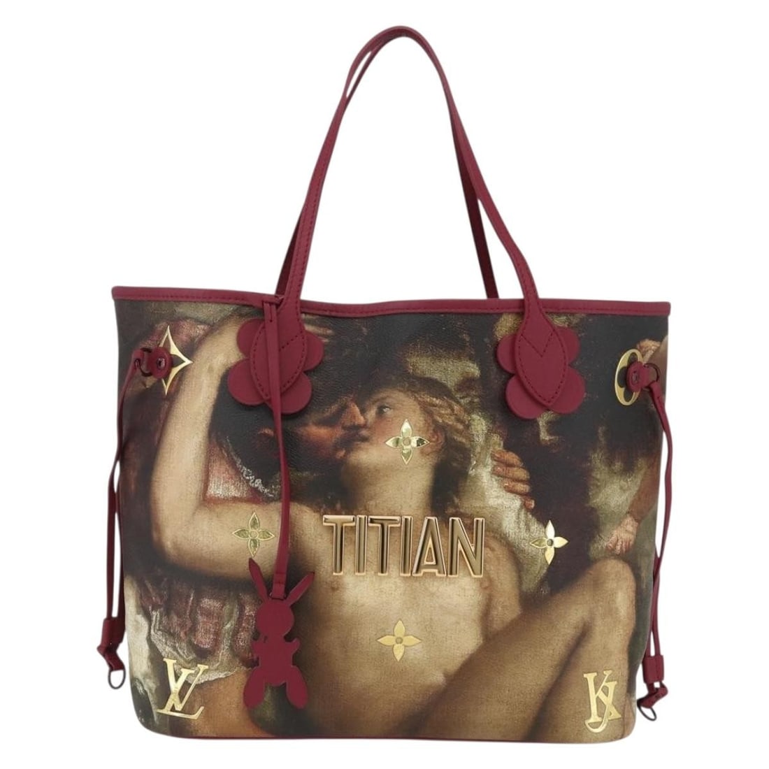 Neverfull NM Tote Multicolour Canvas Limited Edition by Louis Vuitton x Jeff Koons: Neverfull NM Tote Multicolour Canvas Limited Edition by Louis Vuitton x Jeff Koons This Louis Vuitton Neverfull NM Tote is a limited edition featuring a Jeff Koons Titian print on multicolor canvas. D