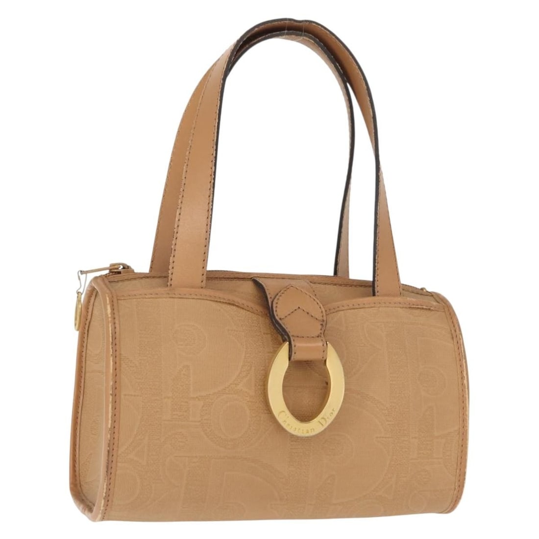 Christian Dior Beige Gold Leather Hand Bag Auth BA7513: Christian Dior Beige Gold Leather Hand Bag Auth BA7513 This elegant Christian Dior hand bag is crafted from premium leather in a chic beige and gold color combination. With a compact design, it measur