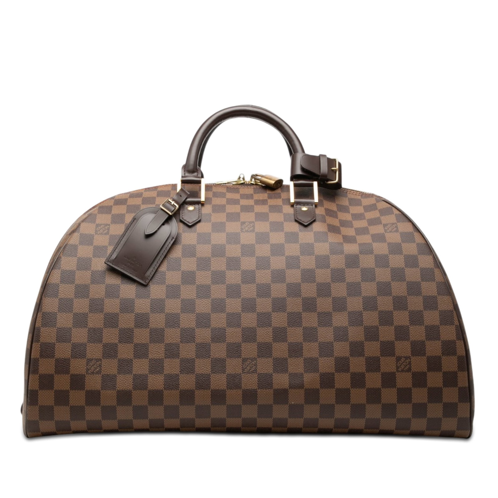 Louis Vuitton Ribera GM Damier Ebene brown handbag: Louis Vuitton Ribera GM Damier Ebene brown handbag Louis Vuitton Ribera GM in Damier Ebene canvas with rolled leather handles, a top zip closure, and an interior zip pocket. Includes dust bag. Conditi