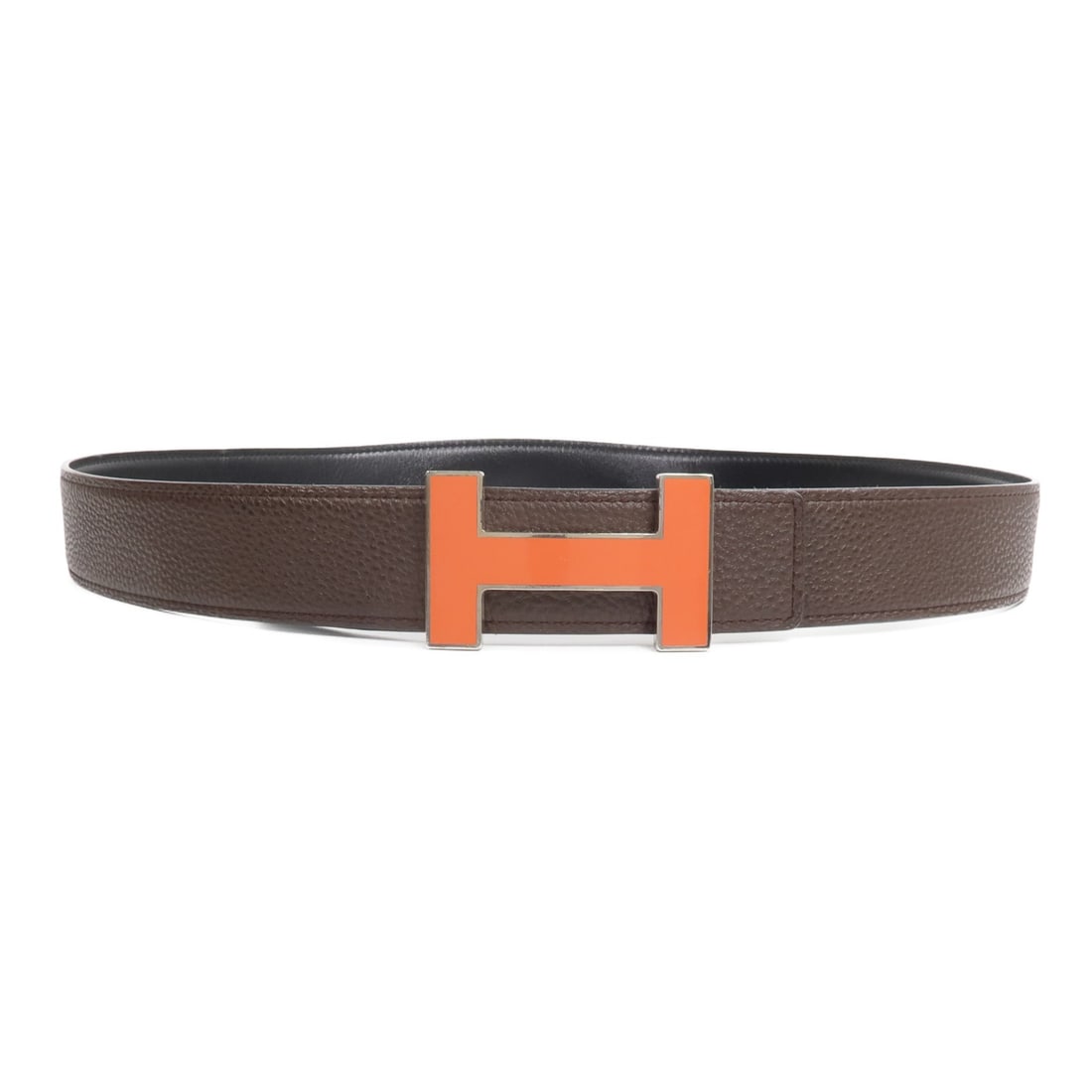 HERMES H Reversible Belt 85cm Togo Calfskin Chocolat Noir PHW (1 of 12)