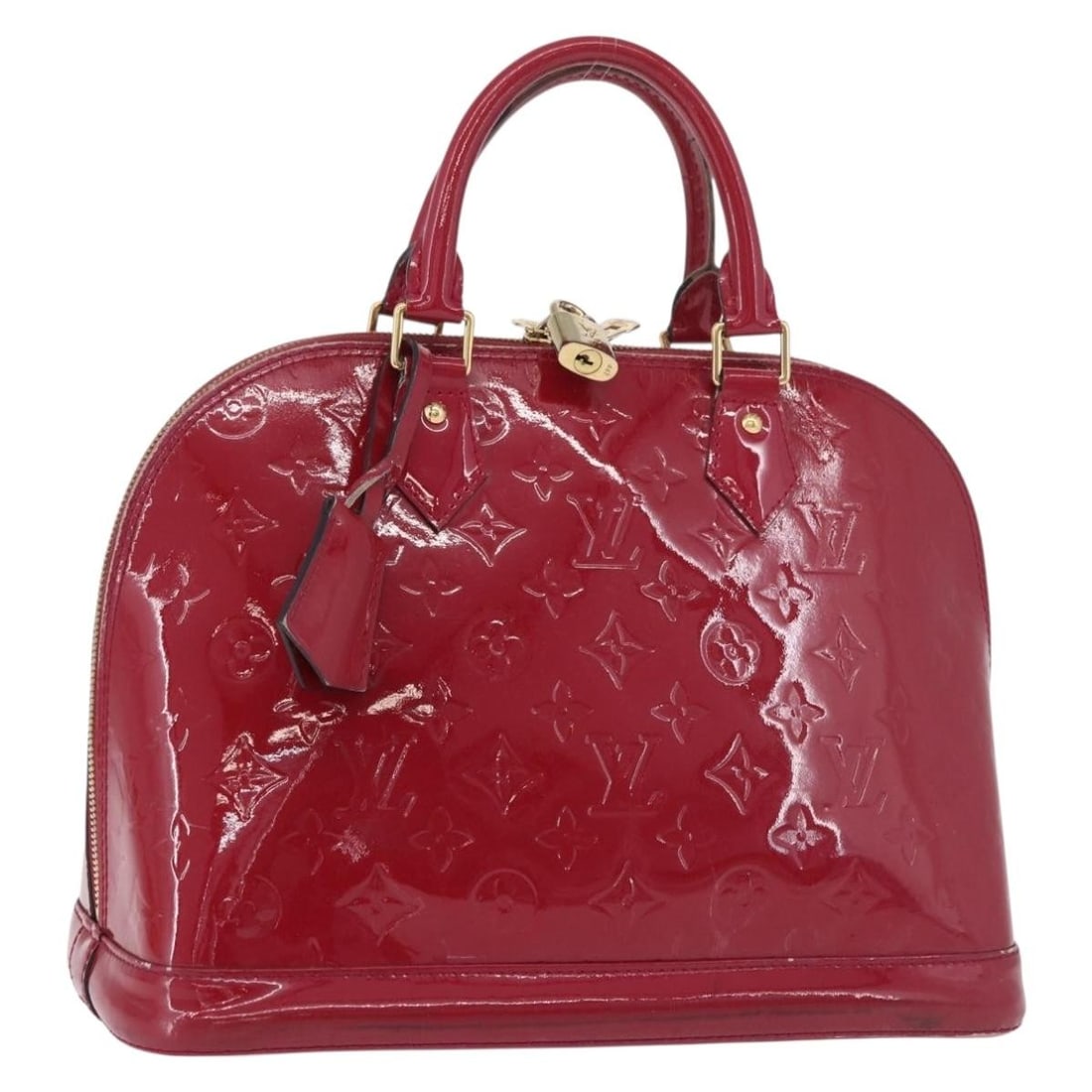 Louis Vuitton Alma PM Monogram Vernis patent leather handbag Rose Andian: Louis Vuitton Alma PM Monogram Vernis patent leather handbag Rose Andian Louis Vuitton Monogram Vernis Alma PM handbag in Rose Andian patent leather. This women's handbag is made in France and include