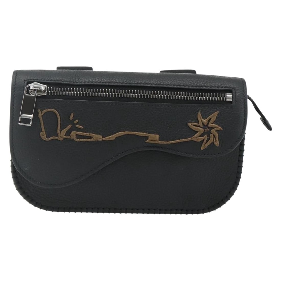 Christian Dior Saddle Pouch Belt Black Leather Italy (1 of 18)