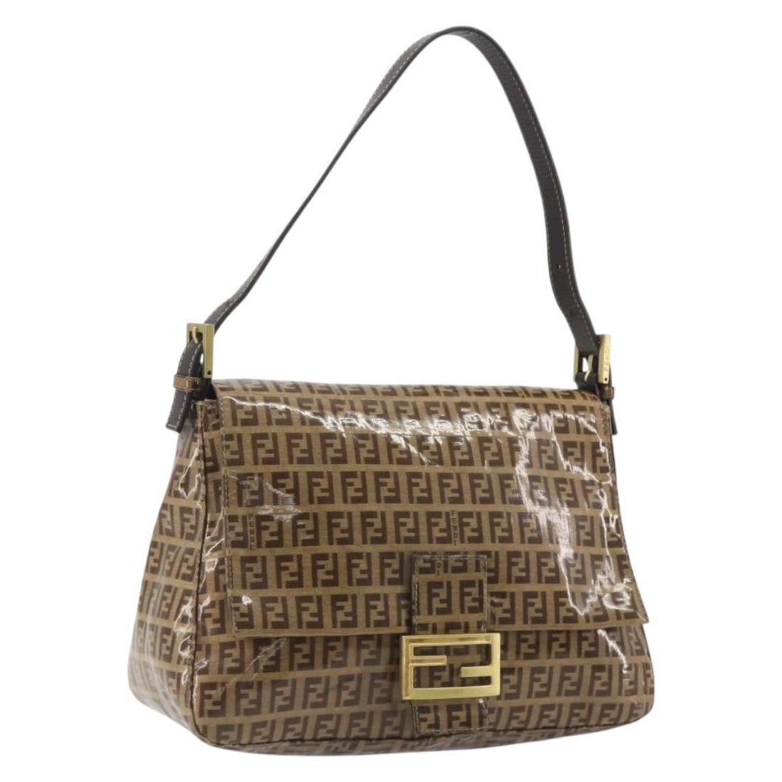 Fendi Mamma Baguette Zucchino shoulder bag beige gold tone enamel: Fendi Mamma Baguette Zucchino shoulder bag beige gold tone enamel Authentic Fendi Zucchino Mamma Baguette shoulder bag in beige with gold-tone accents. This women's shoulder bag is made in Italy from 