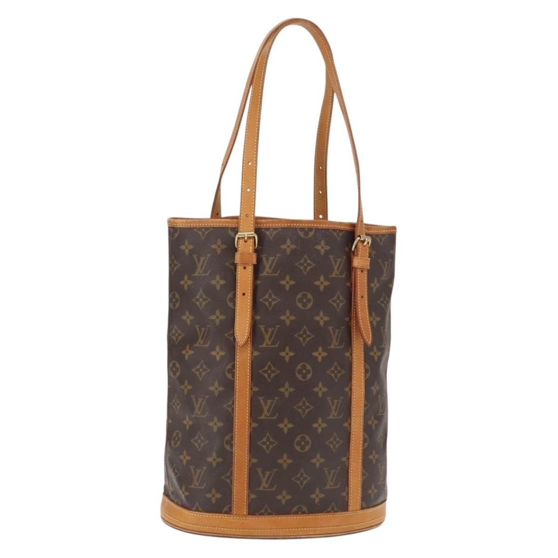 Louis Vuitton M42236 Bucket GM Monogram Canvas Shoulder Bag: Louis Vuitton M42236 Bucket GM Monogram Canvas Shoulder Bag Authentic Louis Vuitton Monogram Bucket GM shoulder bag in monogram canvas. This women's shoulder bag was made in France and features an adj