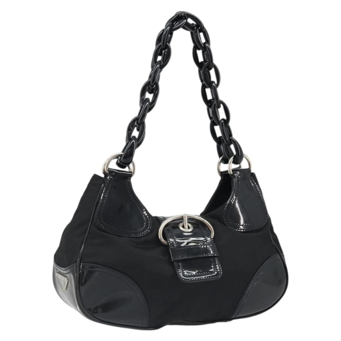 PRADA Black Nylon Womens Shoulder Bag Made in Italy: PRADA Black Nylon Womens Shoulder Bag Made in Italy Authentic Prada shoulder bag in black nylon with a compact silhouette and shoulder strap. Made in Italy, this women's bag is offered without the ori