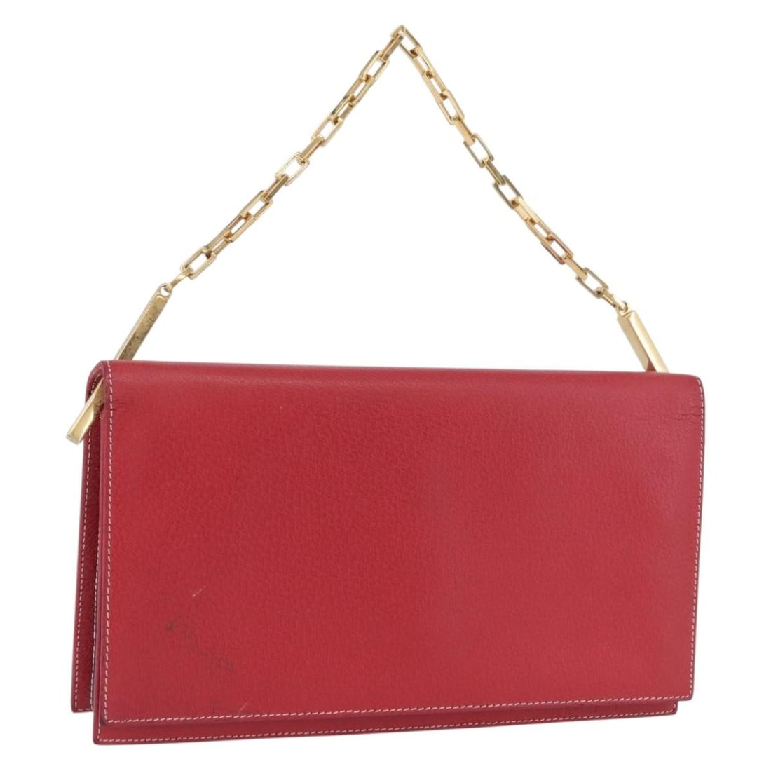 Fendi Red Leather Chain Shoulder Bag Gold Tone Hardware Italy: Fendi Red Leather Chain Shoulder Bag Gold Tone Hardware Italy This FENDI chain handbag features a red and gold leather exterior and is designed for women. The bag is crafted in Italy and has a structu