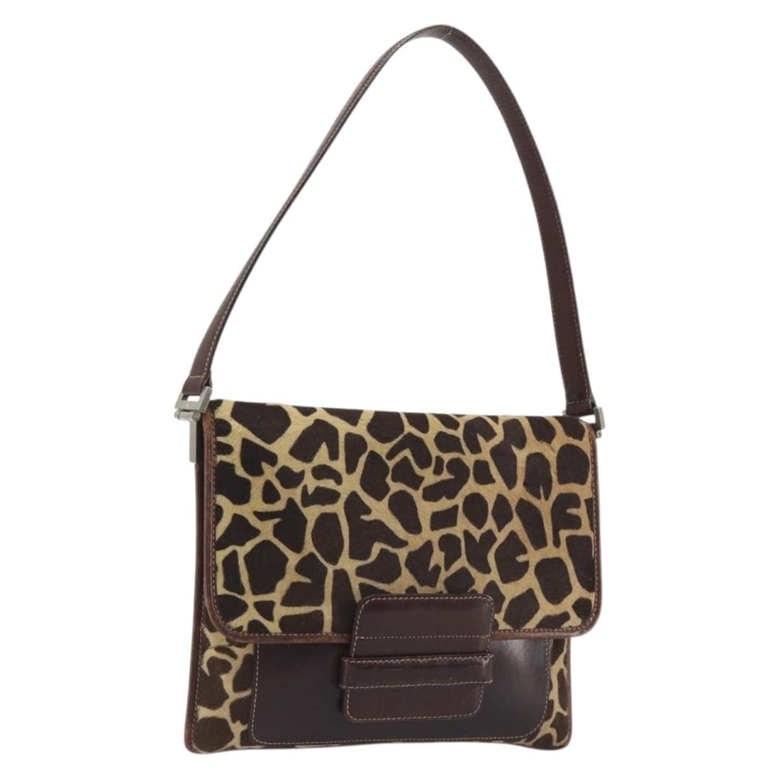 FENDI Beige Silver Unborn Calf Skin Shoulder Bag: FENDI Beige Silver Unborn Calf Skin Shoulder Bag Authentic FENDI shoulder bag in beige and silver unborn calf skin, made in Italy. This women's bag includes only the item shown in the photo; item box 