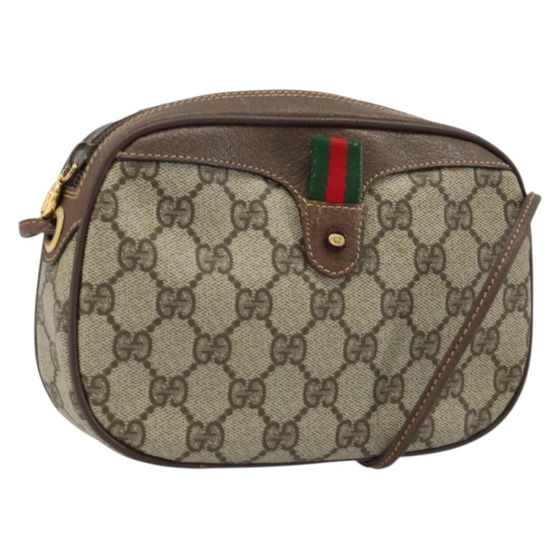 Gucci 007 58 6112 4002 beige GG canvas shoulder bag: Gucci 007 58 6112 4002 beige GG canvas shoulder bag Gucci GG Supreme Web Sherry Line shoulder bag in beige PVC leather and GG canvas. Made in Italy, this women's bag features a compact shoulder silhou