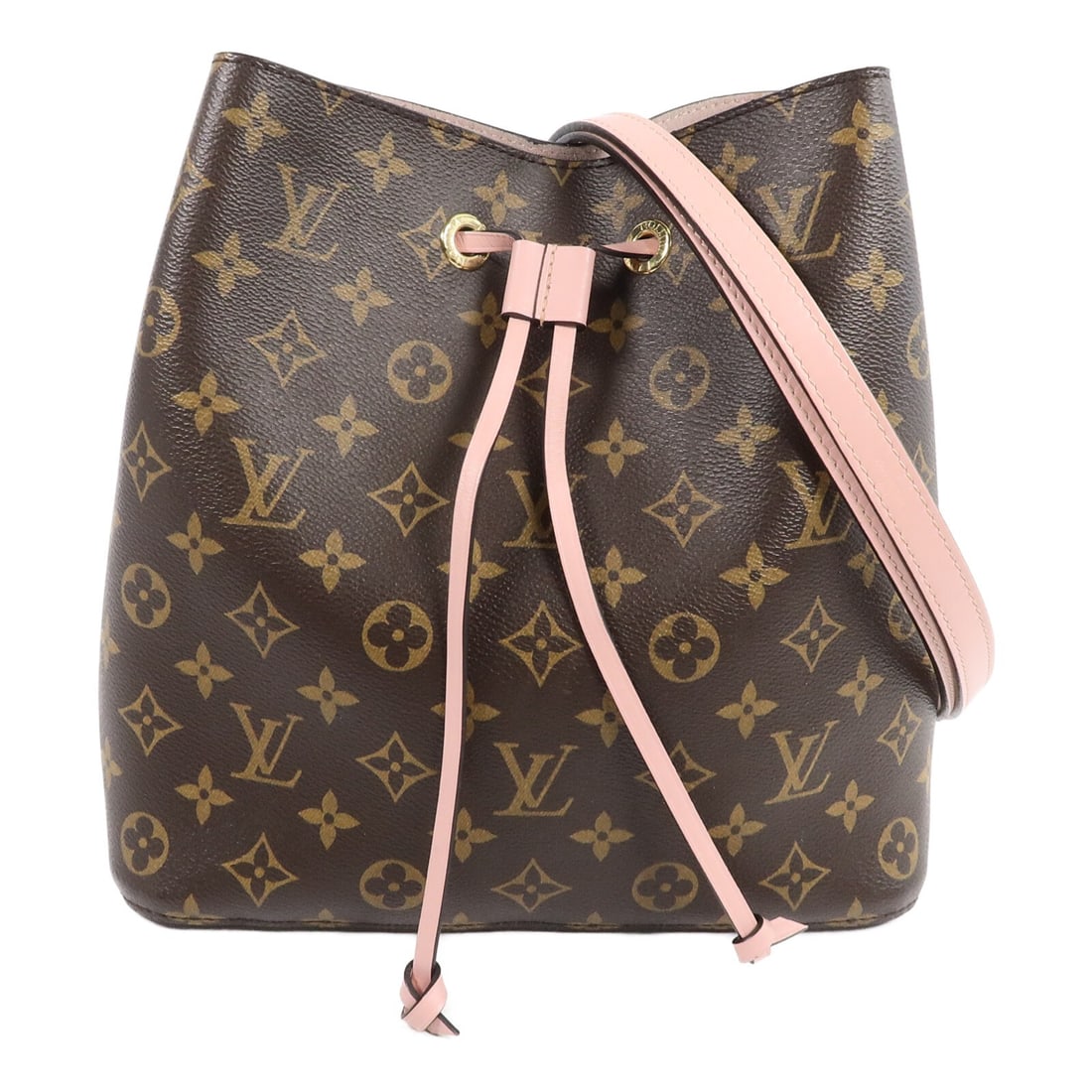 Louis Vuitton Neo Noe M44022 Monogram Shoulder Bag Brown Pink: Louis Vuitton Neo Noe M44022 Monogram Shoulder Bag Brown Pink Louis Vuitton Neo Noe 2way shoulder bag in Monogram PVC coated canvas with a brown and pink color combination. This women's bag features a