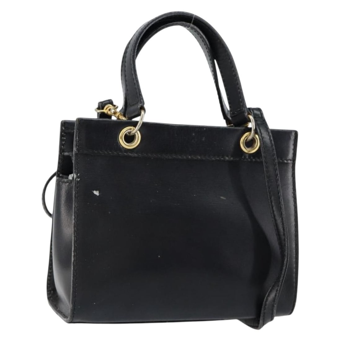 CELINE Black Gold Leather Hand Bag 2way Auth Italy JNB11: CELINE Black Gold Leather Hand Bag 2way Auth Italy JNB11 This authentic CELINE handbag showcases a timeless design crafted in Italy from high-quality leather. It features a sophisticated black and gol