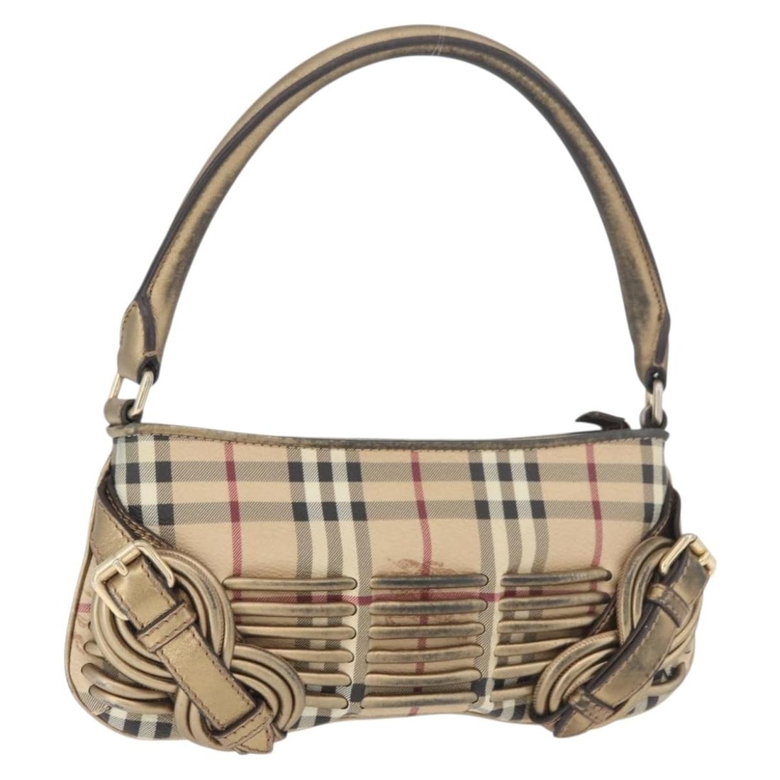 Burberry Nova Check PVC Leather Shoulder Bag Beige Gold: Burberry Nova Check PVC Leather Shoulder Bag Beige Gold Authentic Burberry Nova Check shoulder bag in beige and gold PVC leather. Made in Italy, this women's bag features a slim profile and shoulder s