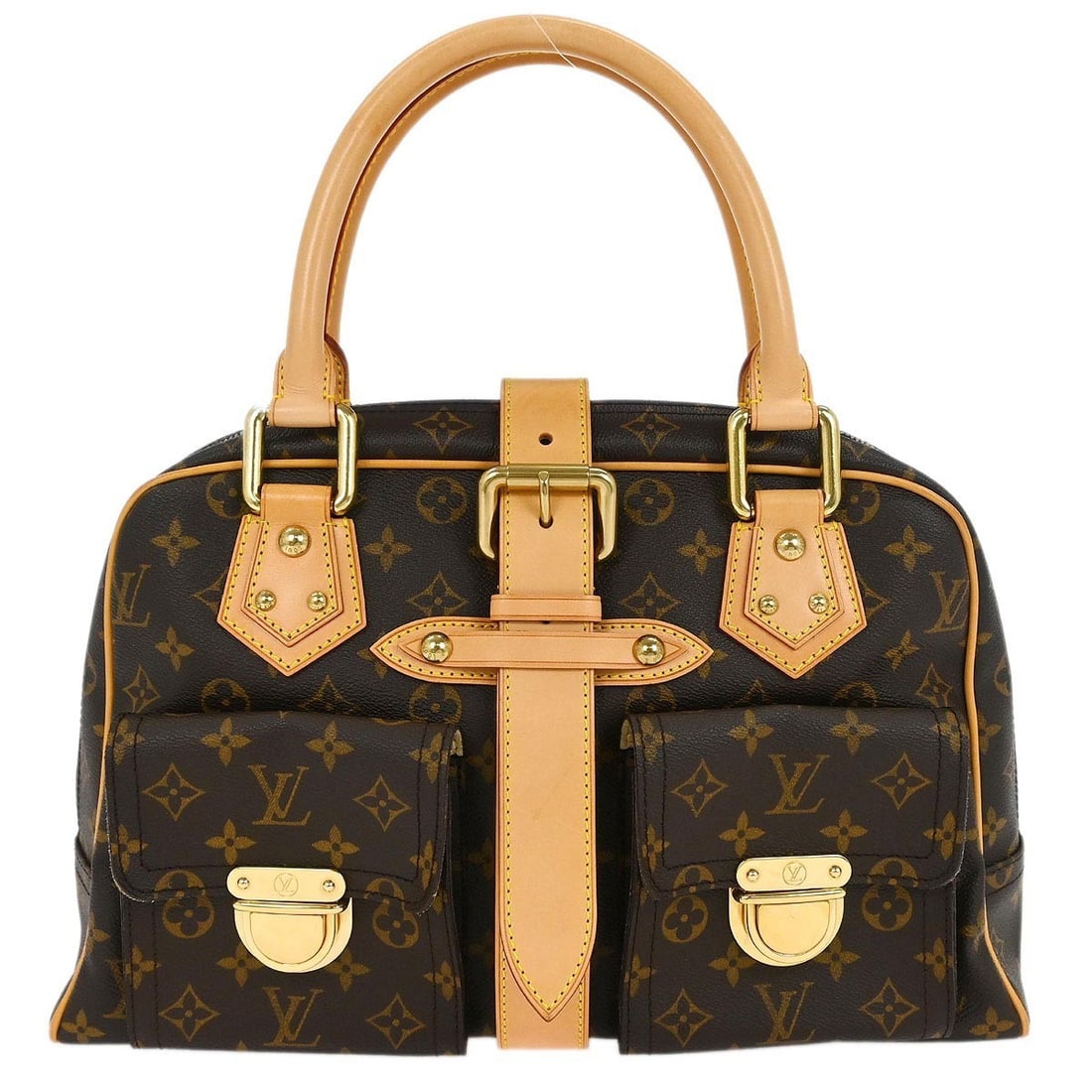 Louis Vuitton Manhattan GM Monogram Canvas Hand Bag M40025: Louis Vuitton Manhattan GM Monogram Canvas Hand Bag M40025 This Louis Vuitton Manhattan GM handbag is a vintage medium-sized bag in the classic Monogram pattern. It features a zip closure, double hand