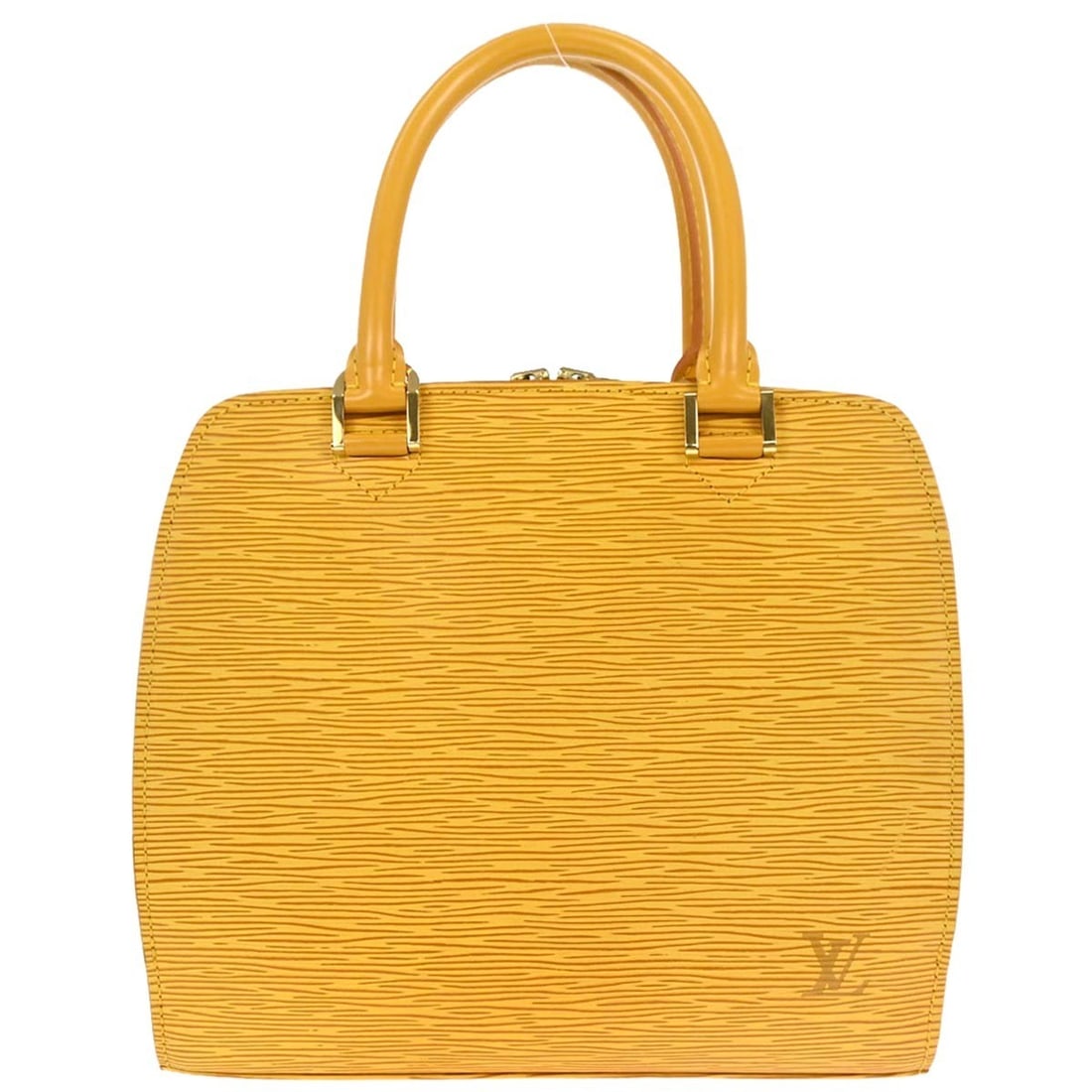Louis Vuitton Pont Neuf Yellow Epi Leather Satchel M52059: Louis Vuitton Pont Neuf Yellow Epi Leather Satchel M52059 Louis Vuitton Pont Neuf handbag in Tassili yellow Epi leather with double handles and a zip-top closure. This medium satchel features logo acc