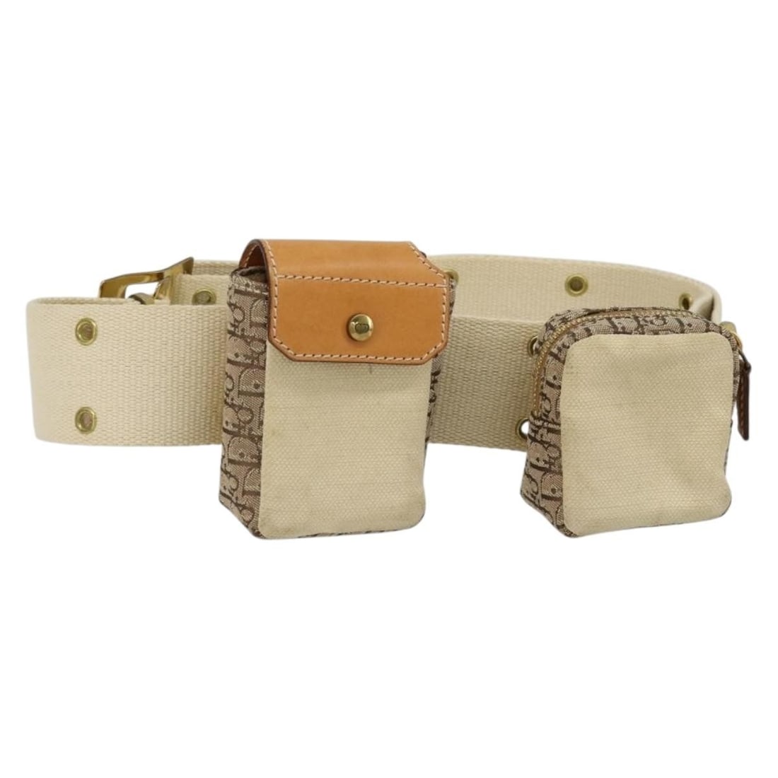 Christian Dior Trotter waist bag beige gold canvas belt bag: Christian Dior Trotter waist bag beige gold canvas belt bag Christian Dior waist bag in Trotter Canvas with a beige and gold colorway. Made in Italy, this women's street chic style belt bag is present