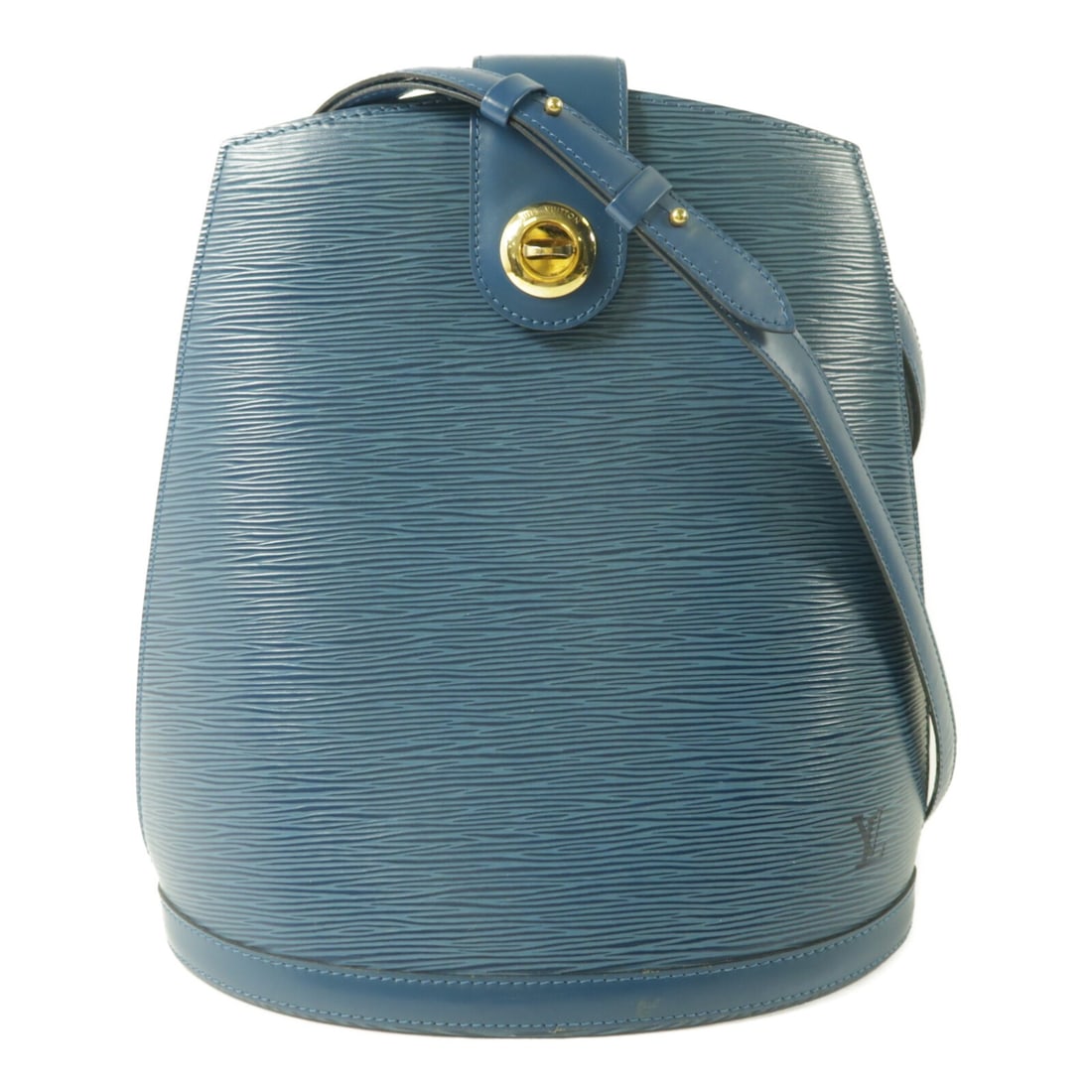 Louis Vuitton Cluny M52255 Blue Epi Shoulder Bag Gold Tone Hardware: Louis Vuitton Cluny M52255 Blue Epi Shoulder Bag Gold Tone Hardware A Louis Vuitton Cluny shoulder bag in Blue Epi and calfskin (cowhide), presented in Toledo Blue x Blue. It features a turn-lock clos
