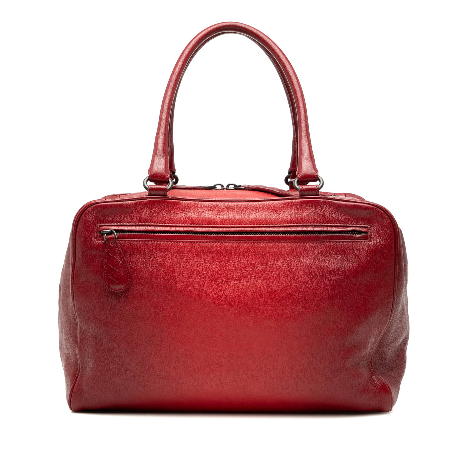 Bottega Veneta Brera Red Goatskin Leather Handbag: Bottega Veneta Brera Red Goatskin Leather Handbag This Bottega Veneta Medium Goatskin Madras Sfumato Brera Handbag features a goatskin leather body in red, rolled leather handles, a top zip closure, e