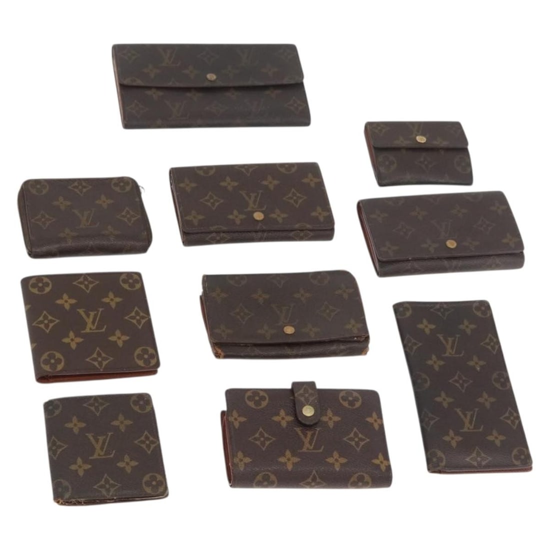 Lot of 10 Louis Vuitton Monogram Canvas Wallets Auth: Lot of 10 Louis Vuitton Monogram Canvas Wallets Auth Louis Vuitton monogram canvas wallet in monogram color, made in France and intended for women. This item is offered as the wallet shown in the phot