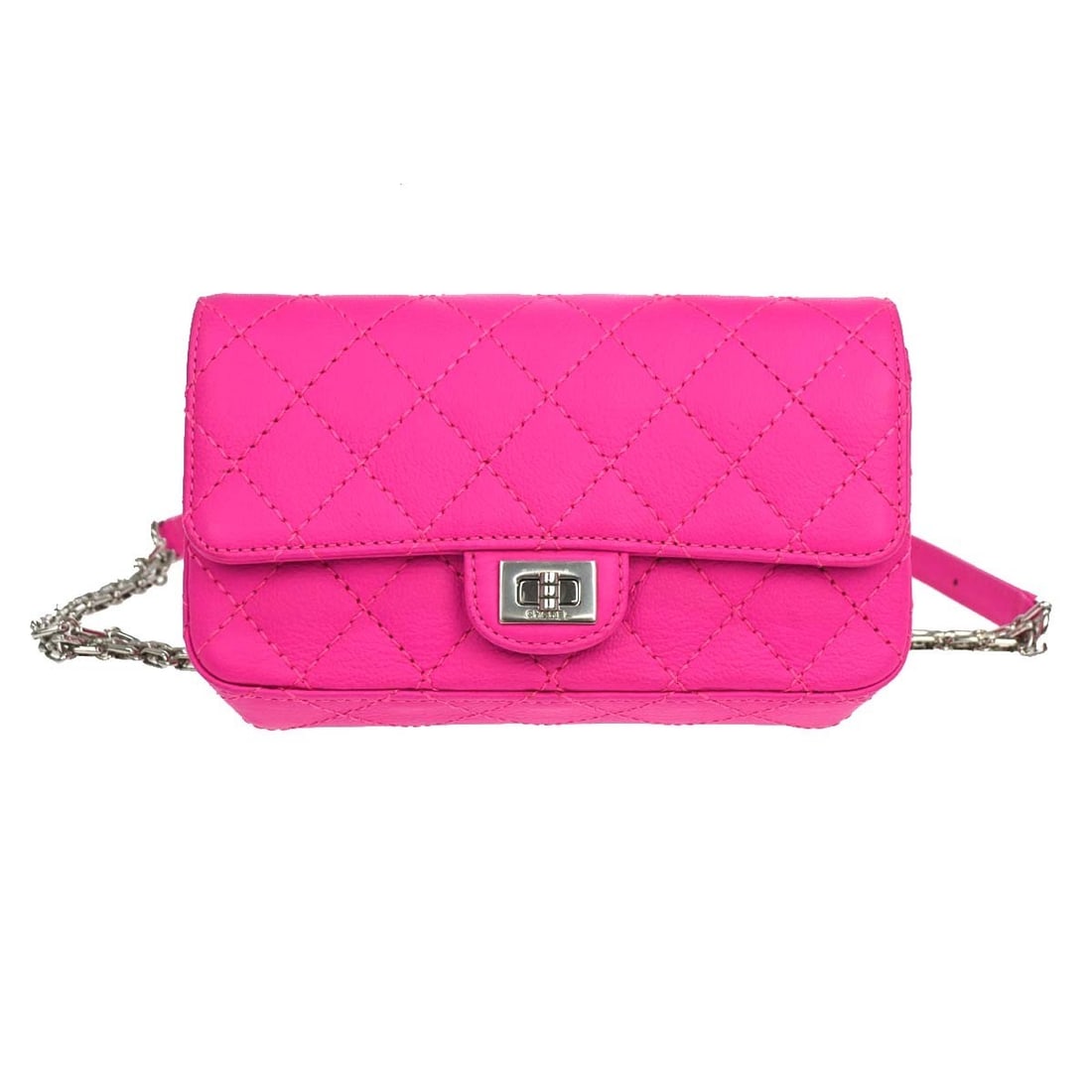 Chanel Reissue 2.55 pink leather flap clutch: Chanel Reissue 2.55 pink leather flap clutch Chanel Reissue 2.55 Flap Clutch in pink leather. This flap-style clutch is made in France and remains in good condition, with light corner wear and slightl