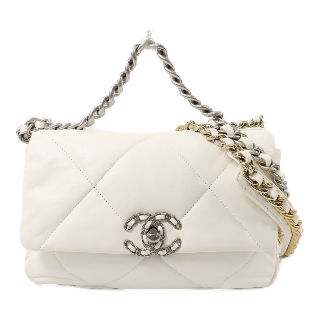 CHANEL AS3260 C19 Small White Lambskin 2 Way Shoulder Bag (1 of 15)