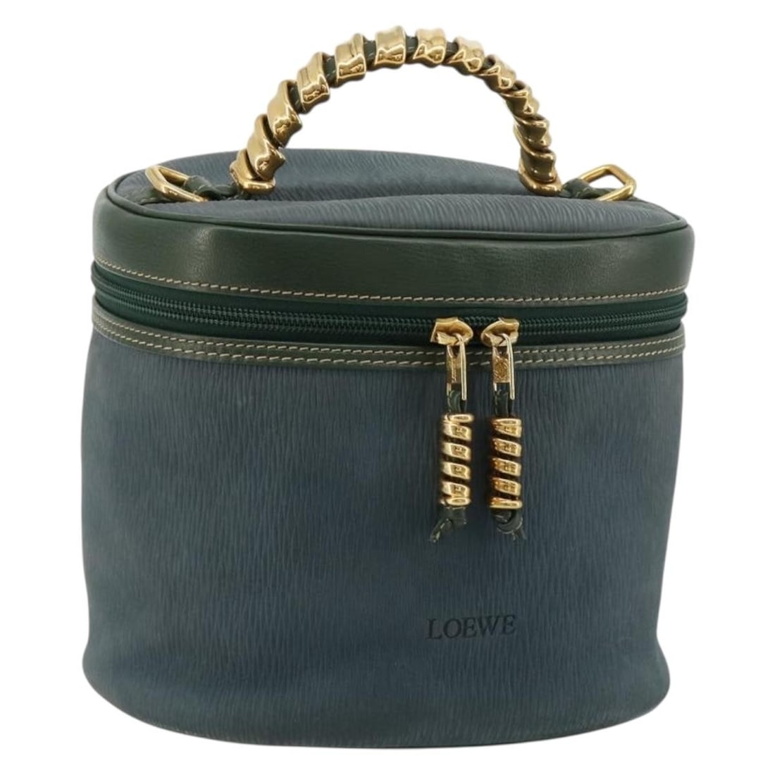 LOEWE Velazquez suede handbag green and gold Italy: LOEWE Velazquez suede handbag green and gold Italy LOEWE Velazquez handbag in green and gold suede, made in Italy. This women's handbag is offered without the original box or dust bag; only the item s