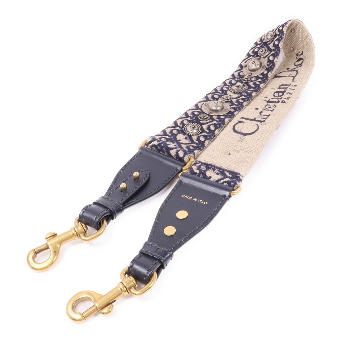 Dior CD Shoulder Strap Navy Canvas Metal Women: Dior CD Shoulder Strap Navy Canvas Metal Women Christian Dior shoulder strap in navy canvas with CD GHW detailing. Made in France, this women's accessory is presented in very good condition and comes 