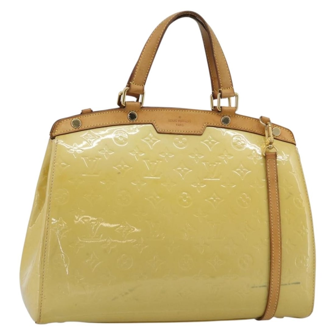 Louis Vuitton Blair GM 2way Patent Leather Handbag Dunne: Louis Vuitton Blair GM 2way Patent Leather Handbag Dunne Louis Vuitton Vernis Blair GM hand bag in patent leather, made in France, with a shoulder strap for 2-way carry. The bag is in Dunne color and 