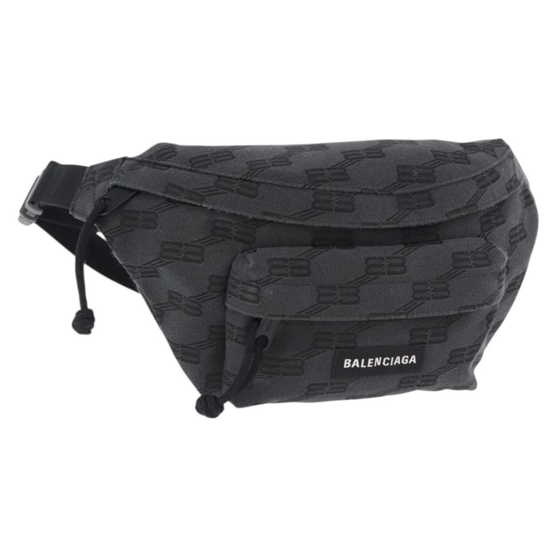 BALENCIAGA 195910A black canvas body bag for women: BALENCIAGA 195910A black canvas body bag for women Authentic Balenciaga body bag in black canvas, made in Italy. This womens bag shows heavy use with visible wear throughout, including loss of shape, 