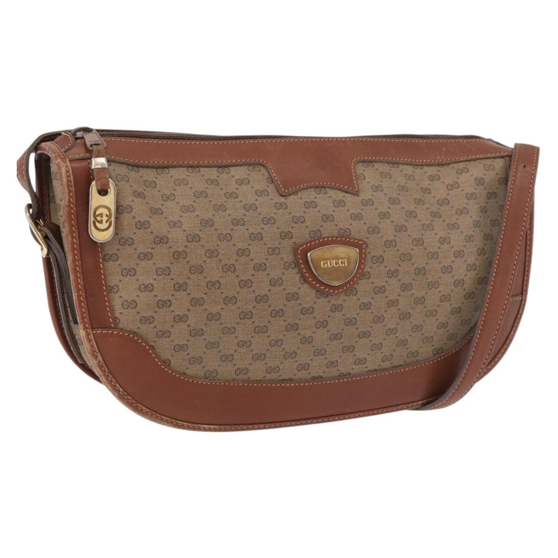 Gucci 001 067 0445 Micro GG Supreme PVC Shoulder Bag Beige Gold: Gucci 001 067 0445 Micro GG Supreme PVC Shoulder Bag Beige Gold Authentic Gucci shoulder bag in beige and gold Micro GG Supreme with PVC leather construction. This women's bag features a classic shoul