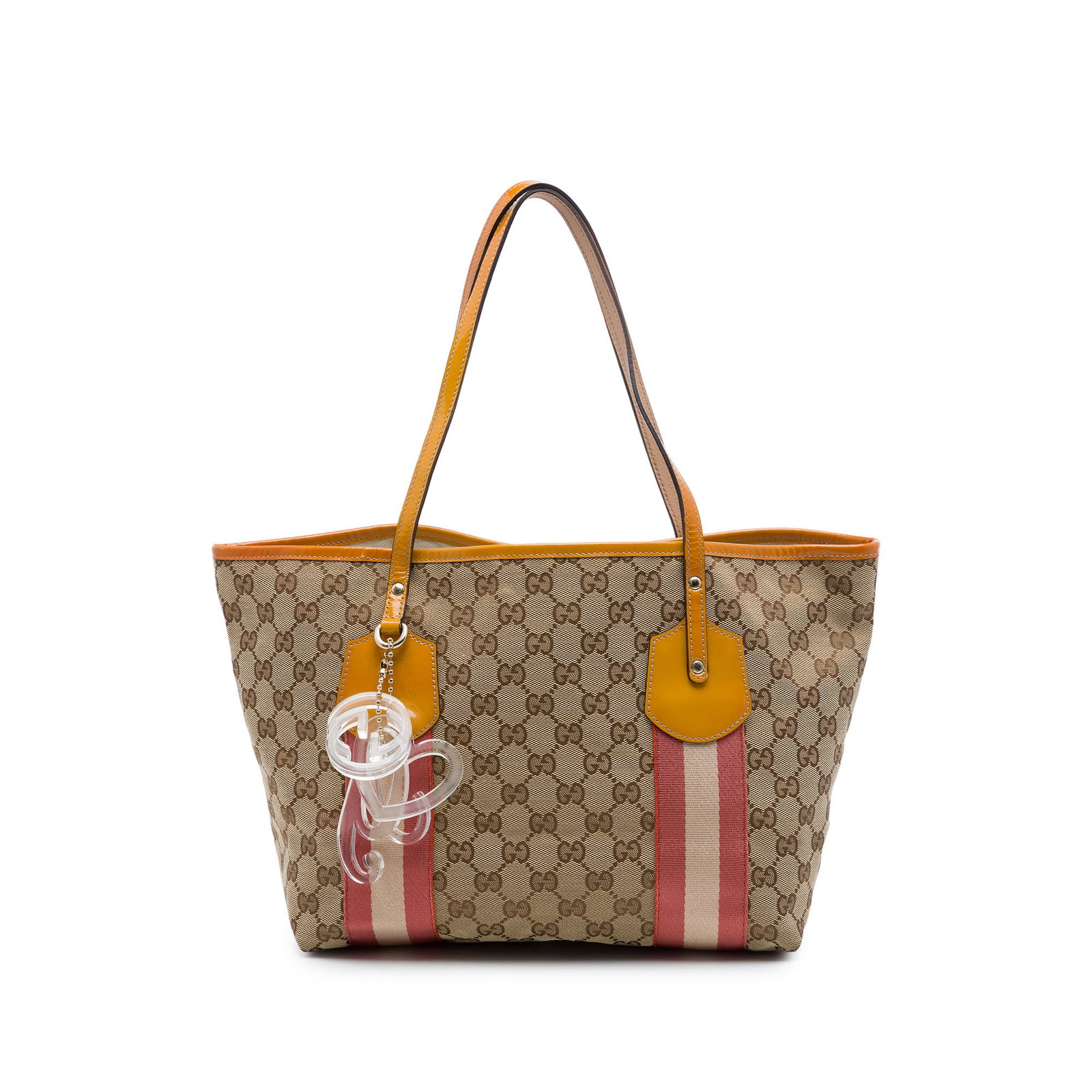 Gucci Jolie Tote Beige GG Canvas and Patent Leather Bag: Gucci Jolie Tote Beige GG Canvas and Patent Leather Bag Gucci GG Canvas Web Jolie Tote in beige with a canvas body, patent leather trim, and flat leather straps. The open-top design includes interior 