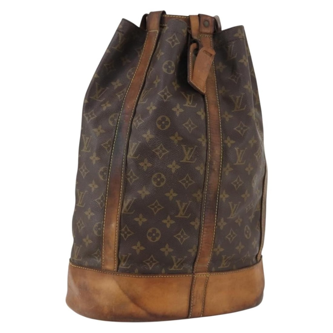 LOUIS VUITTON Monogram Randonnee GM Shoulder Bag M42244 with Name Tag: LOUIS VUITTON Monogram Randonnee GM Shoulder Bag M42244 with Name Tag This LOUIS VUITTON Monogram Randonnee GM Shoulder Bag is a stylish accessory crafted from durable monogram canvas. With its spacio