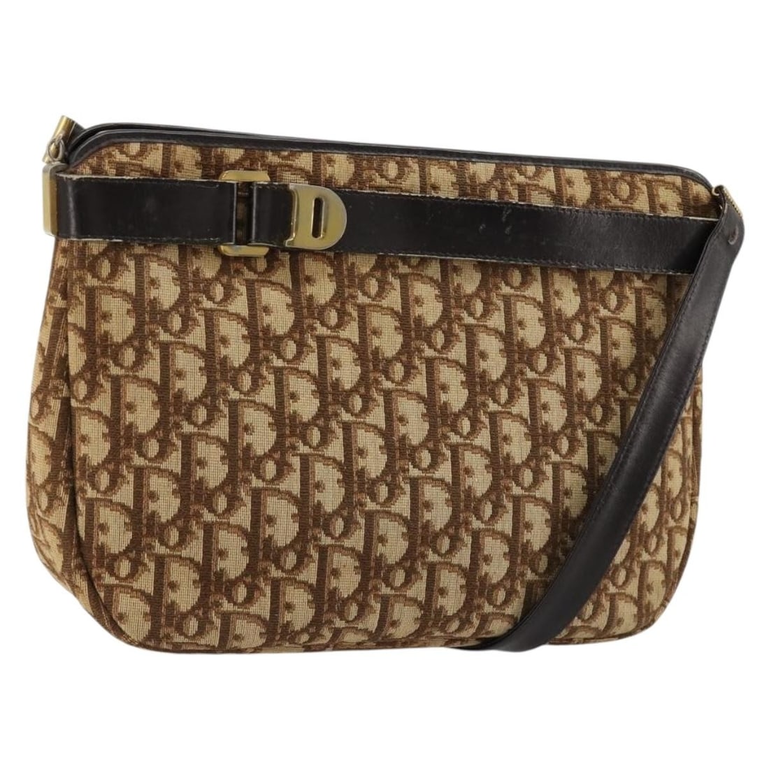 Christian Dior Trotter Canvas Brown Gold Shoulder Bag France: Christian Dior Trotter Canvas Brown Gold Shoulder Bag France A Christian Dior shoulder bag in brown and gold Trotter canvas, made in France. The bag has a shoulder strap and comes with only the item s