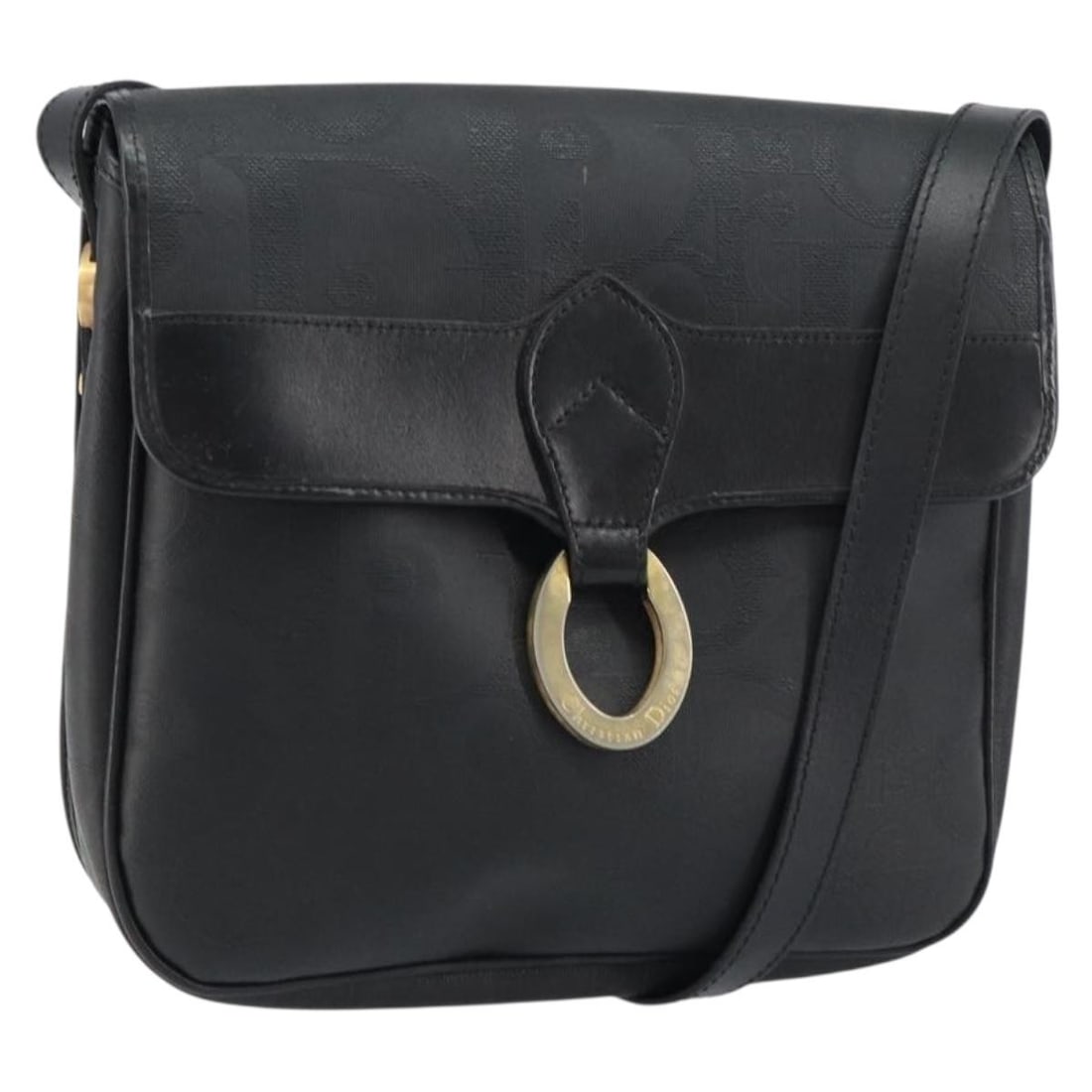 Christian Dior Black Trotter Canvas Shoulder Bag Gold Tone France: Christian Dior Black Trotter Canvas Shoulder Bag Gold Tone France This Christian Dior Trotter shoulder bag features black and gold Trotter canvas with a shoulder strap. The bag shows signs of heavy us