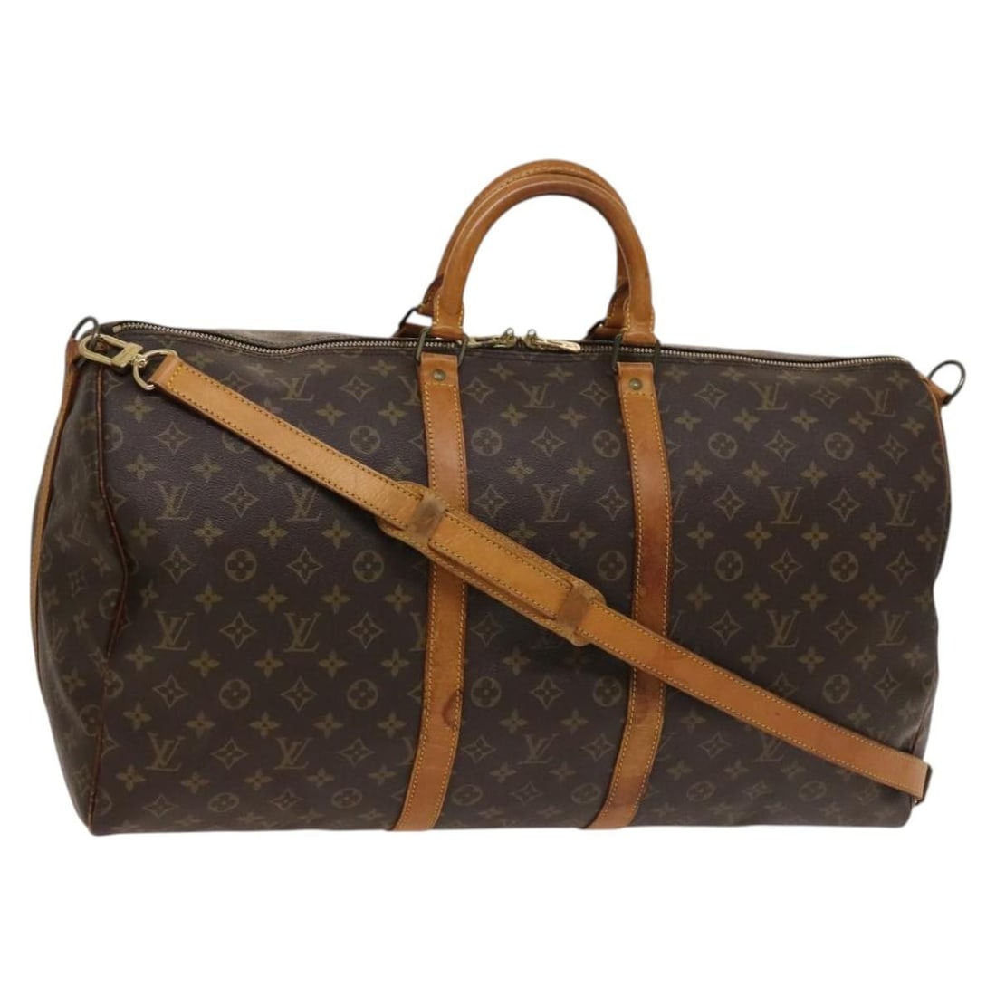 Louis Vuitton M41414 Keepall Bandouliere 55 Monogram Boston Bag: Louis Vuitton M41414 Keepall Bandouliere 55 Monogram Boston Bag Louis Vuitton Keepall Bandouliere 55 Boston bag in Monogram canvas. This travel bag includes a shoulder strap and shows heavy use throug