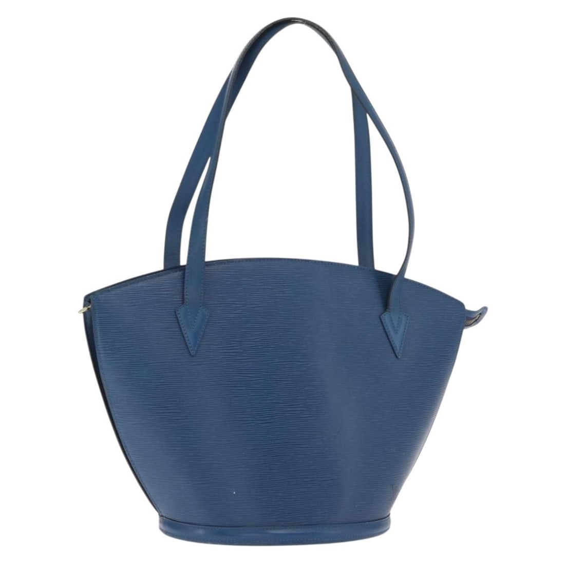 Blue Epi Leather Saint Jacques Shoulder Bag by Louis Vuitton M52275: Blue Epi Leather Saint Jacques Shoulder Bag by Louis Vuitton M52275 This is a Louis Vuitton Epi Saint Jacques Shopping Shoulder Bag in blue, crafted from durable Epi leather. The bag features a spacio