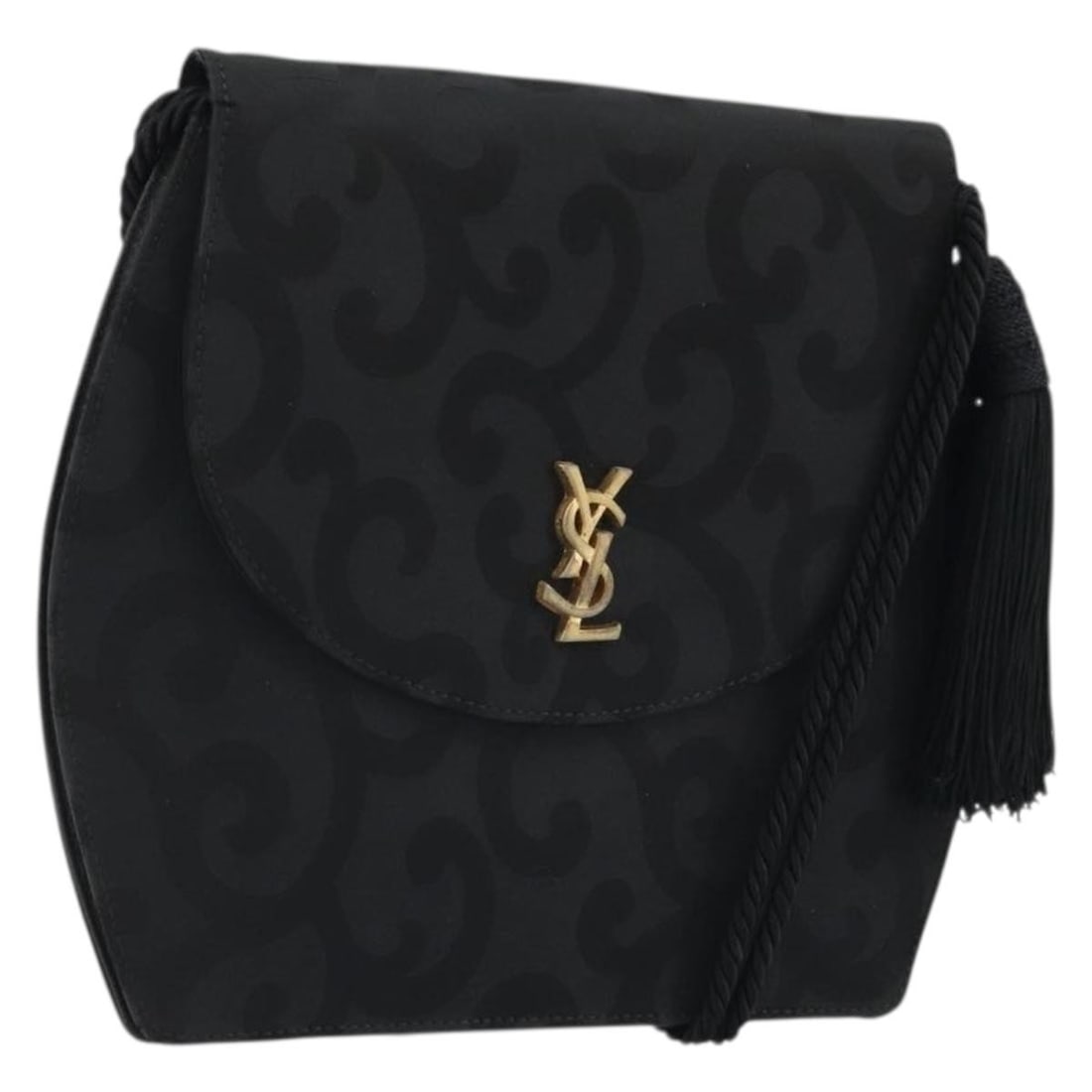 Black Nylon Shoulder Bag SAINT LAURENT Gold Tone 175161: Black Nylon Shoulder Bag SAINT LAURENT Gold Tone 175161 Saint Laurent shoulder bag in black nylon with gold-tone accents. Made in France, this women's bag has a slim profile and a shoulder strap for e