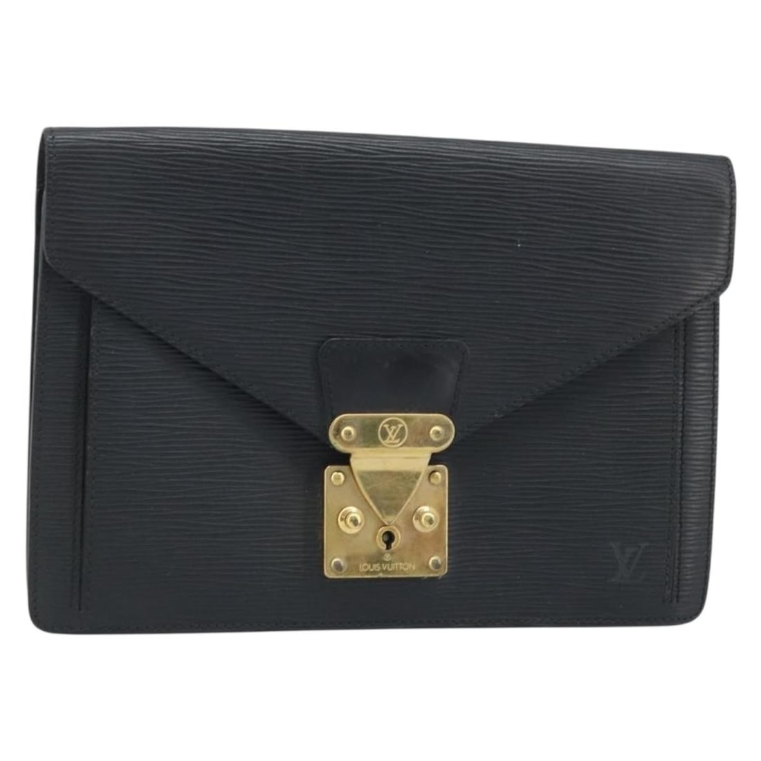Louis Vuitton Epi Leather Dragonne Black Clutch Bag M52612: Louis Vuitton Epi Leather Dragonne Black Clutch Bag M52612 This Louis Vuitton Epi Serie Dragonne clutch bag features black Epi leather and is designed for women. The bag is crafted in France and belon